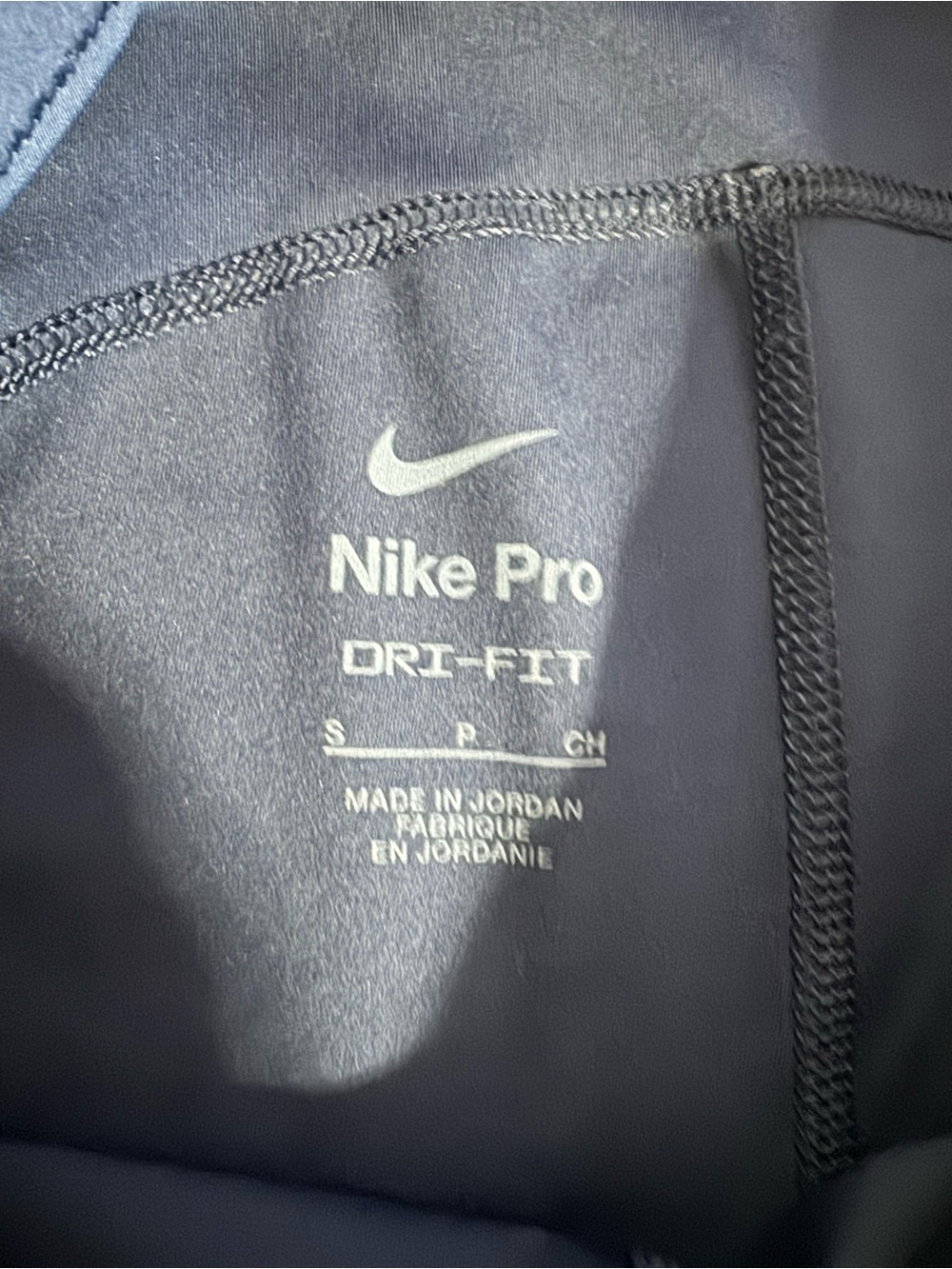 Nike Pro Navy Blue Women's Bike Shorts with White Logo - Picture 2 of 4